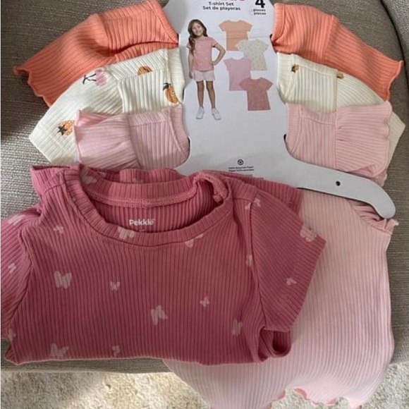 Toddler girl 3T Pekkle set of 4 short sleeve tops and 4 3T shorts. - Picture 3 of 7